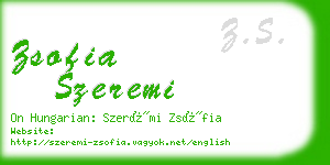 zsofia szeremi business card